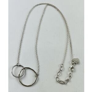 Stella and Dot Love Eternal Hoop Rings Pendant Sterling Silver Necklace Heart Ta